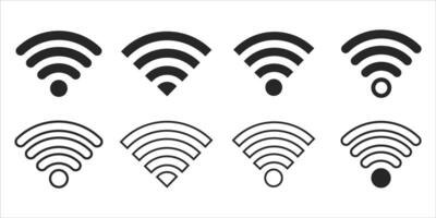 Wifi icon set. signal Wireless icon on white background. vector