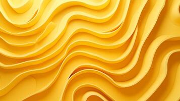 Abstract folded paper yellow background with a maze pattern design 3D rendering photo