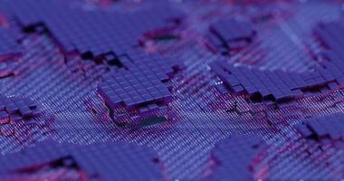 Abstract Digital Art with Purple 3D Grid and Dotted Pattern video