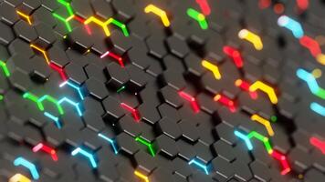 Abstract Hexagonal Pattern with Colorful Highlights on a Light Background video