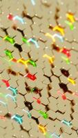 Abstract Hexagonal Pattern with Vibrant Colors on a Beige Background video