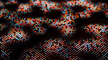 Abstract World Map with Colorful Dots on Black Background video