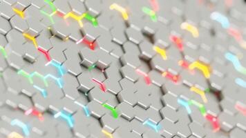 Abstract Hexagonal Pattern with Colorful Highlights on a Light Background video