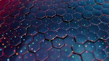 Abstract Hexagonal Grid with Colorful Light Reflections video