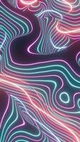 Colorful Abstract Topographic Lines with Glowing Neon Lights video