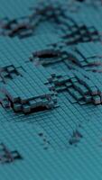 Abstract Digital Art with Teal 3D Grid and Cubic Pattern video