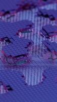 Abstract Digital Art with Purple 3D Grid and Dotted Pattern video