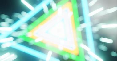 Glowing Neon Triangles in Space with Starry Background video