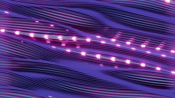 Abstract Neon Light Streaks in 3D Design with a Purple Background video