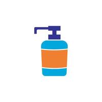 An icon featuring a hand holding a bottle, emphasizing softness vector