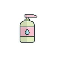 A minimalist bottle icon with water elements and sparkles vector