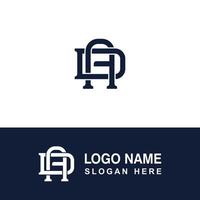 AD or DA logo template with monogram style. vector