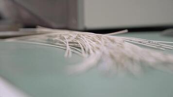 A bunch of white wires on a table video