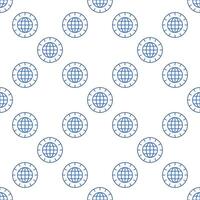 Earth Globe World outline round simple seamless pattern vector