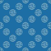World Logistics Earth Globe seamless pattern in thin line style vector