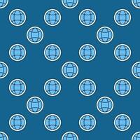 Earth Globe Hemisphere Round blue seamless pattern vector