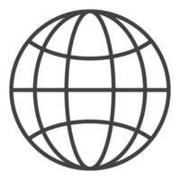 Earth Globe Hemisphere thin line round minimal icon or symbol vector