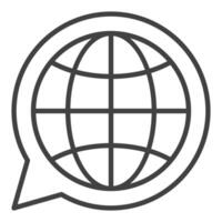 Speech Bubble with Earth Globe World outline icon or symbol vector