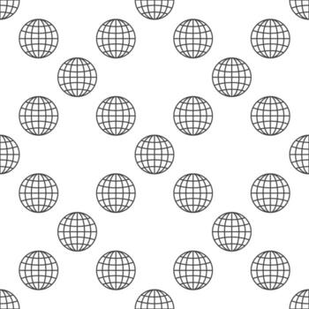 Earth Globe Travel simple seamless pattern in outline style vector