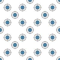 Arrows and Blue World Earth Globe colored seamless pattern vector