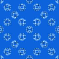 Round Earth Globe Hemisphere thin line seamless pattern vector