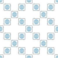 Earth Globe inside Arrows linear seamless pattern vector