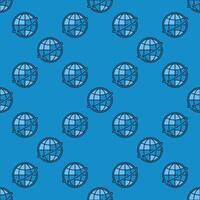 Earth Globe and Arrow Around blue seamless pattern vector