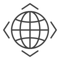 Earth Globe minimal linear icon or symbol vector