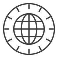 Earth Globe World outline round simple icon or symbol vector