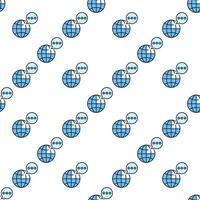 Speech Bubble and Earth Globe blue seamless pattern vector