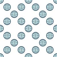 World Round Earth Globe blue modern seamless pattern vector