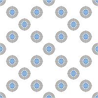 Earth Globe inside Target World outline seamless pattern vector