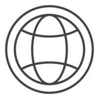 Round Earth Globe Hemisphere thin line icon or symbol vector