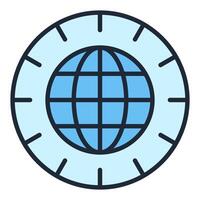 Earth Globe World round blue icon or design element vector