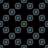 Small Earth Globe inside Arrows World outline seamless pattern vector