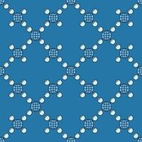Circles and Earth Globe blue seamless pattern vector