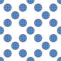 Earth Globe simple round blue seamless pattern vector