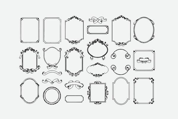 Minimalist hand drawn frames collection design