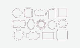 Collection of Hand Drawn Doodle Frames with Wavy Line Designs vector