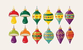 Collection of Christmas ornaments elements vector