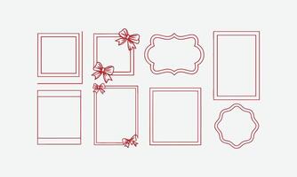 Trendy Hand Drawn Frames with Wavy Lines Collection vector