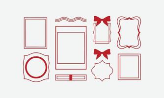 Minimalist Doodle Frames with Wavy Lines Editable Designs vector