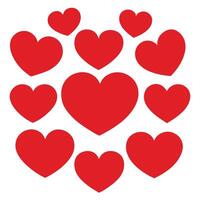 Romantic Abstract Love Hearts Symbols in Various Shapes for Valentine's Day. vector