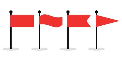 Collection of simple red flags vector
