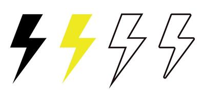 lightning icon collection. lightning symbol. vector