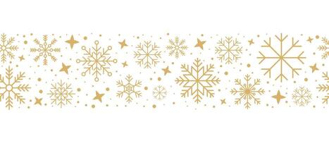 Abstract snowflake seamless border. Snowflakes seamless pattern. Snowfall repeat backdrop. Winter holidays theme. Seamless background with snowflakes. illustration vector