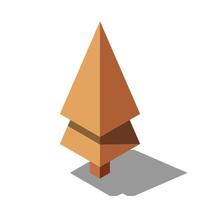 Isometric autumn tree. Tree isometric elements. Isometric tree element for landscape design. Park element vector