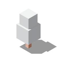Isometric winter tree. Tree isometric elements. Isometric tree element for landscape design. Park element vector