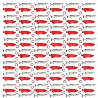 arowana, barracuda with fruit as a pattern background vector
