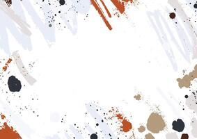 Abstract horizontal backdrop with colorful paint traces, smudges, blots and brush strokes on white background. Creative frame or border with artistic smears and scribble. illustration vector